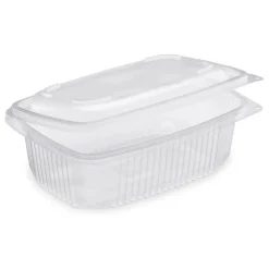 300 Barquettes Micro-ondables 1000 ml à Couvercle Attenant (185 x 135 x H. 84 mm) en PP Pratiques et Résistantes - D-Work