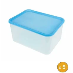 5 Boites plastiques hermétiques professionnelles 8 litres