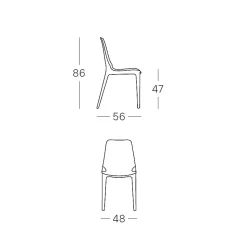 2 chaises design Ginevra pour intérieur ou extérieur - Scab