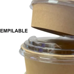 300 Couvercles pour Boîtes à Salade Rondes 1000, 750, 480ml D. 150 mm en cristal PET - D-Work