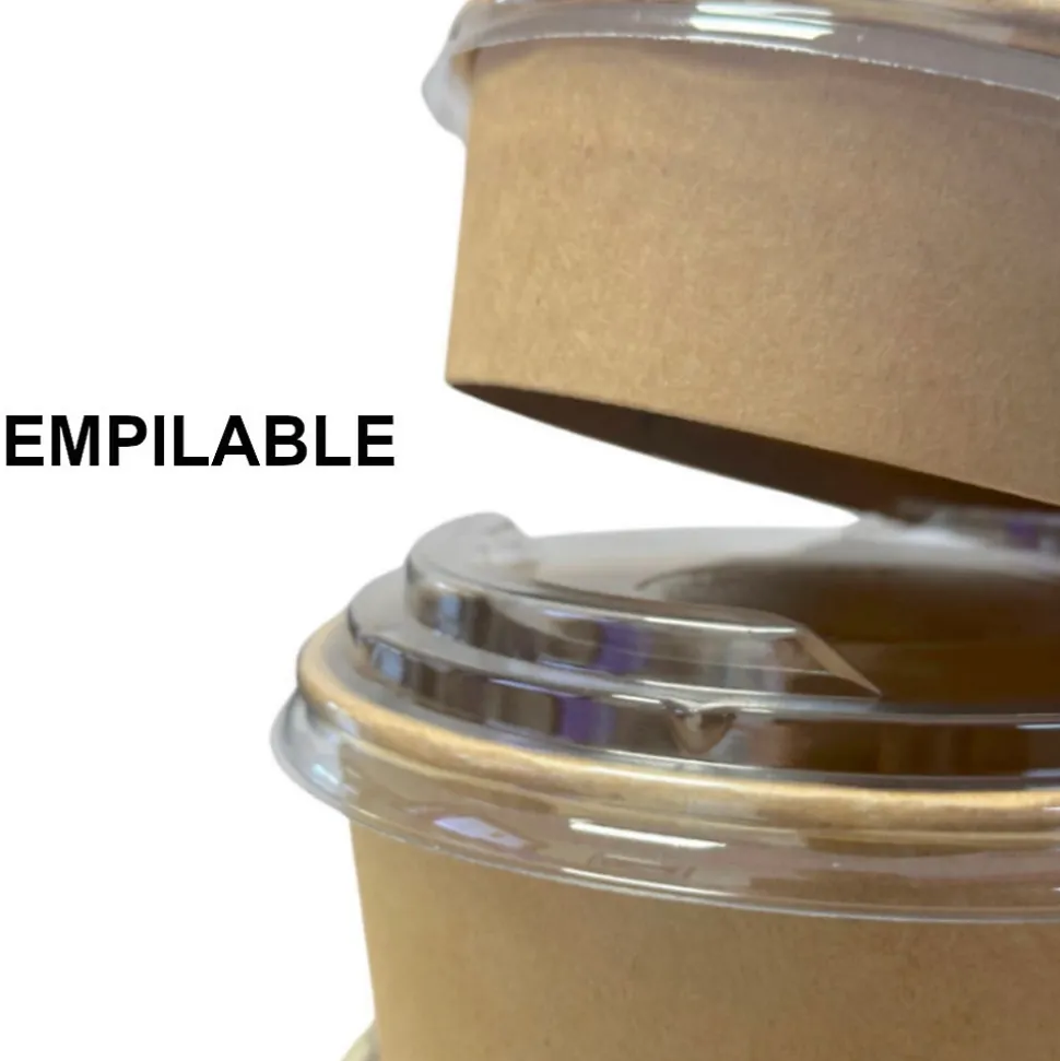 300 Couvercles pour Boîtes à Salade Rondes 1000, 750, 480ml D. 150 mm en cristal PET - D-Work