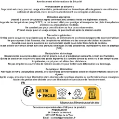 50 Couvercles pour Plateaux Repas 5 compartiments 297 x 231 x 50 mm en OPS - D-Work