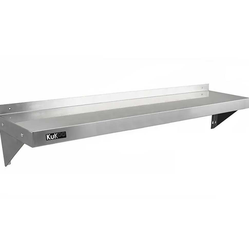 2 Etagères Murales en Inox KuKoo de 140cm x 30cm