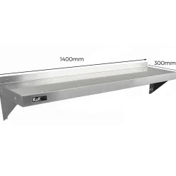 2 Etagères Murales en Inox KuKoo de 140cm x 30cm