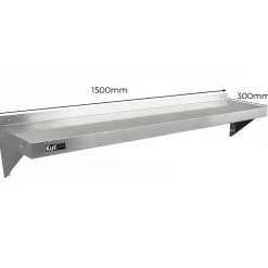 2 Etagères Murales en Inox KuKoo de 150cm x 30cm