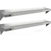 2 Etagères Murales en Inox KuKoo de 194cm x 30cm