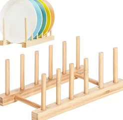 2 Égoutoire Vaisselle en Bois marron