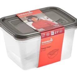 2 Grandes Boîtes de conservation congélation 2 litres - Gris