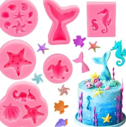 6 Moule Sirène Moules en silicone 3D