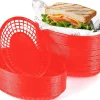 60 Paniers Alimentaires en Plastique Réutilisables rouge