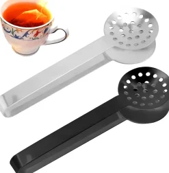 2 pièces Presse-Sachet de Thé en Acier Inoxydable Noir/Gris