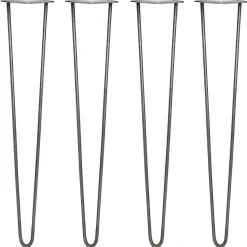 4 Pieds de Table en Epingle à Cheveux - 71cm - 2 Tiges - 10mm