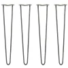 4 Pieds de Table en Epingle à Cheveux - 71cm - 2 Tiges - 12mm