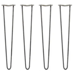 4 Pieds de Table en Epingle à Cheveux - 71cm - 2 Tiges - 12mm