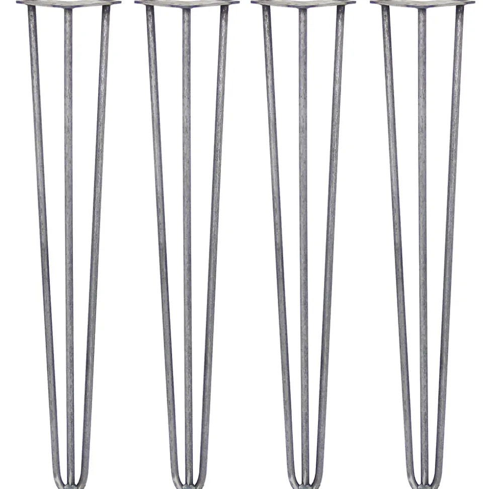 4 Pieds de Table en Epingle à Cheveux - 71cm - 3 Tiges - 12mm
