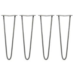 4 Pieds de Table en Epingle à Cheveux - 40,6cm - 2 Tiges - 10mm