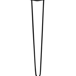4 Pieds de Table en Épingle à Cheveux 71cm 2 Tiges 10mm Fini Noir