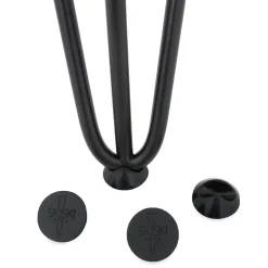 4 Pieds de Table en Épingle à Cheveux 71cm 2 Tiges 10mm Fini Noir