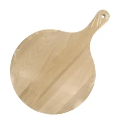 6 Planches à pizza et tarte flambée en bois 30 cm et Roulette à pizza en inox Fackelmann