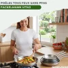 2 poêles 24 cm et 28 cm inox 18/10 Triply et couvercle Fackelmann Vita3