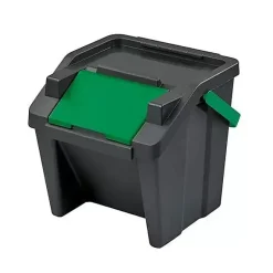 3 poubelles superposées pour tri verres papier plastique