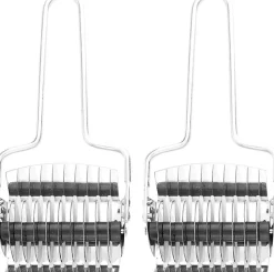 2 rouleau Pâte Nouilles en acier inoxydable gris