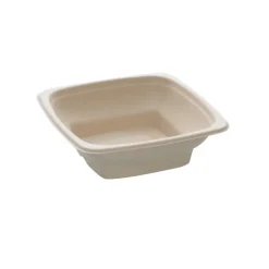 300 Saladiers Carrés Pyramidal 750 ml (18 x 18 x H. 5 cm) en Pulpe de Canne Usage Alimentaire - D-Work