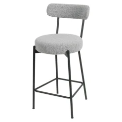 2 tabourets de bar gris boucle Areni