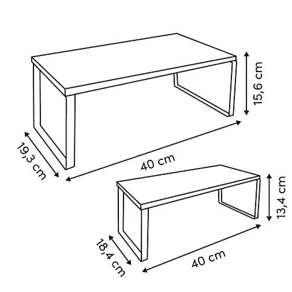 2 étagères gigognes Ordera beige 1 niveau - Beige- 5five