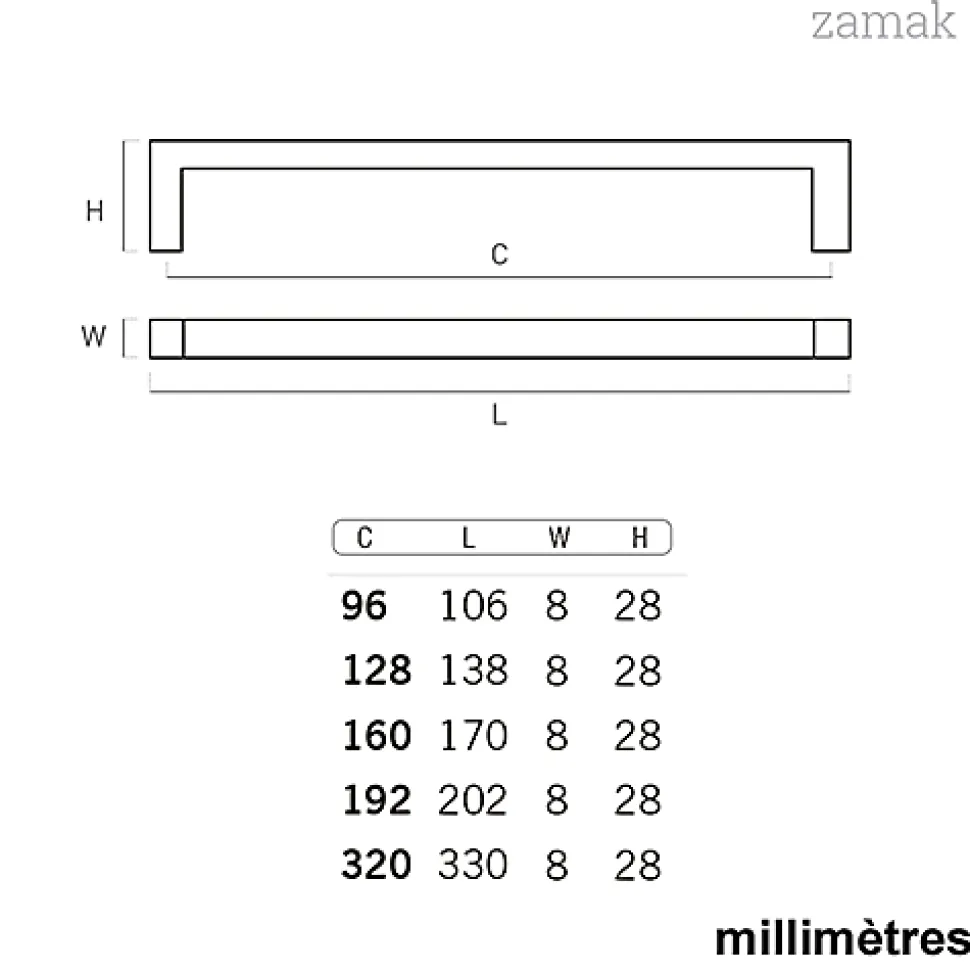 6 Un. poignées de meuble chromé mat cuisine tiroir armoire - entraxe 160MM