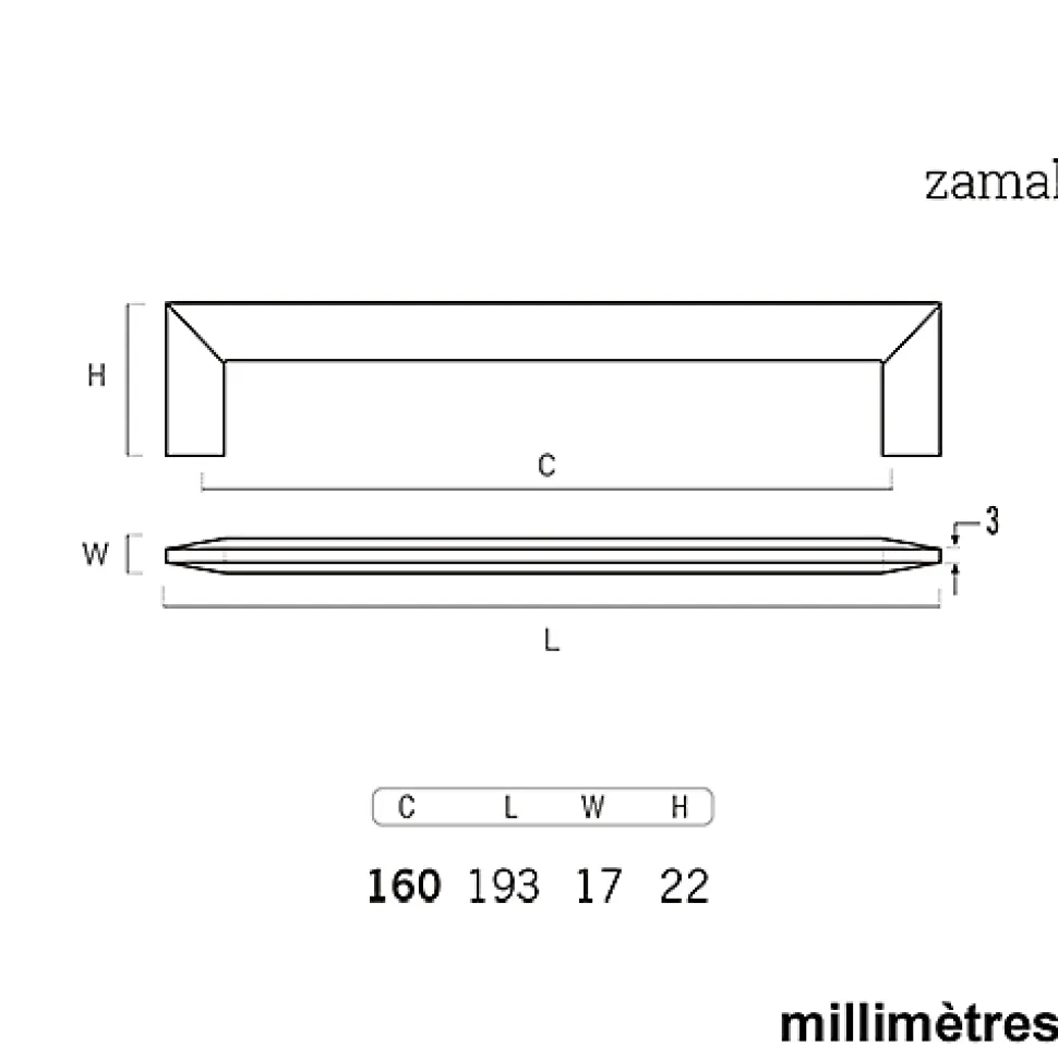 6 Un. poignées de meuble en 160MM inox mat cuisine porte tiroir armoire
