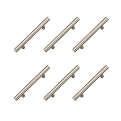 6 Un. poignées de meuble en acier inoxydable qualité AISI-304 cuisine et salle de bain- entraxe 96MM