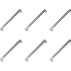 6 Un. poignées de meuble en nickel brossé pour porte cuisine - entraxe 160MM