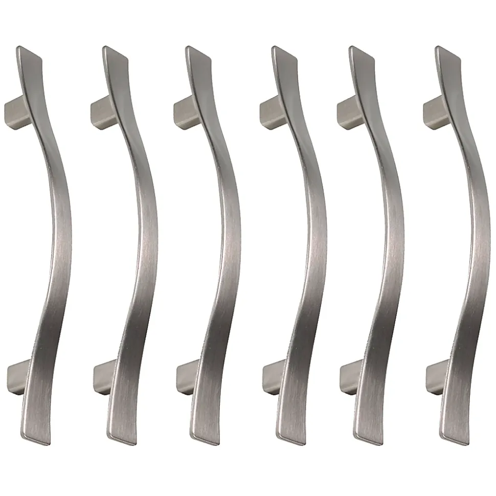 6 Un. poignées de meuble en nickel brossé de - entraxe 96MM