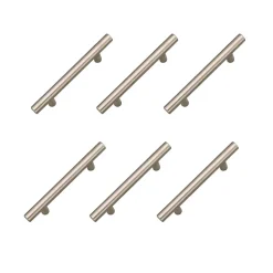 6 Un. poignées de meuble en acier inoxydable qualité AISI-304 cuisine et salle de bain- entraxe 192MM
