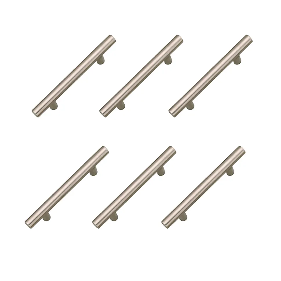 6 Un. poignées de meuble en acier inoxydable qualité AISI-304 cuisine et salle de bain- entraxe 192MM