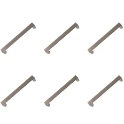 6 Un. poignées de meuble en nickel brossé pour porte cuisine - entraxe 128MM