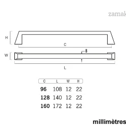 6 Un. poignées de meuble en 160MM inox mat cuisine porte tiroir armoire