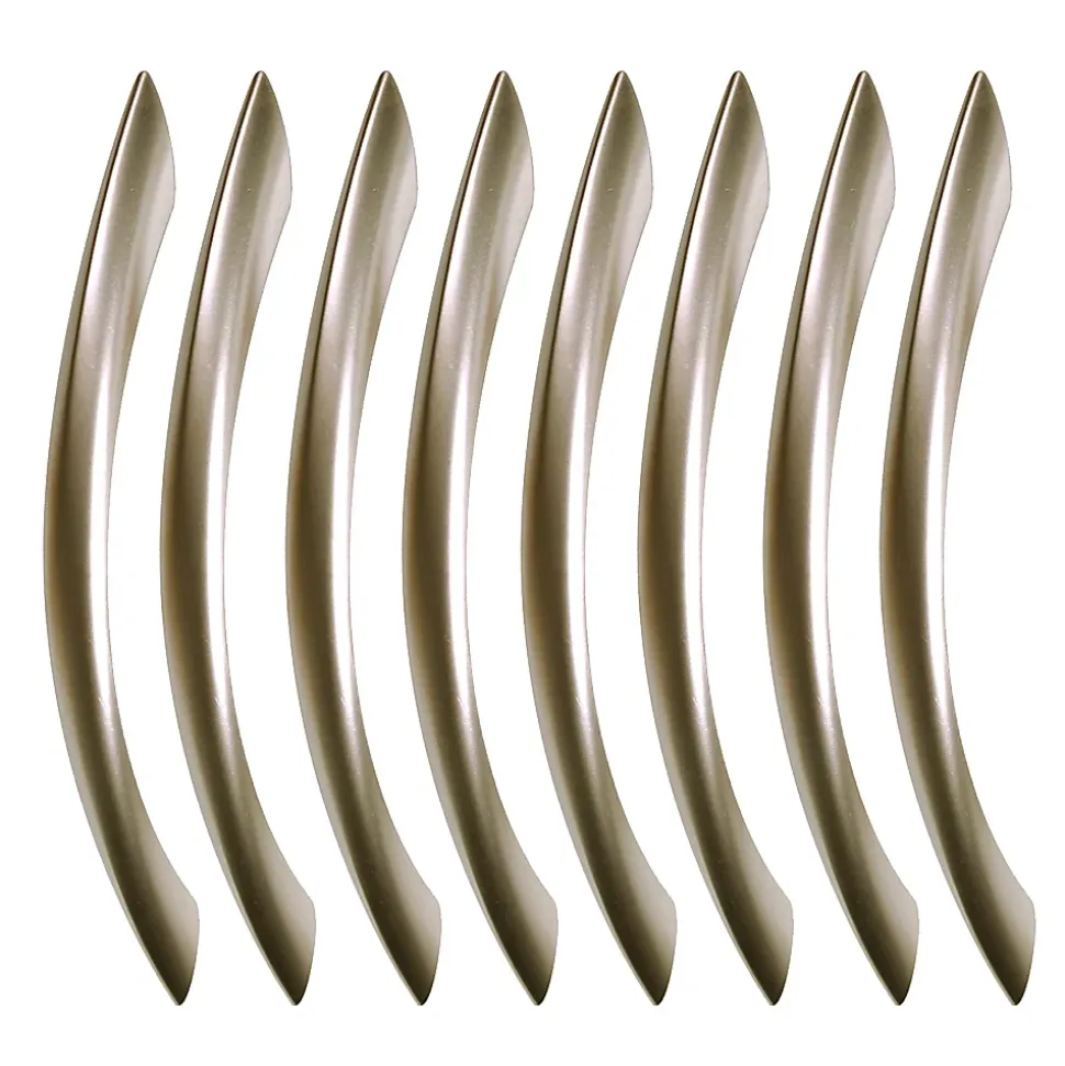 8 Un. poignées de meuble en zamak nickel mat pour tous les types et armoire - entraxe 128MM