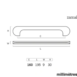 6 Un. poignées de meuble en 160MM inox mat cuisine porte tiroir armoire