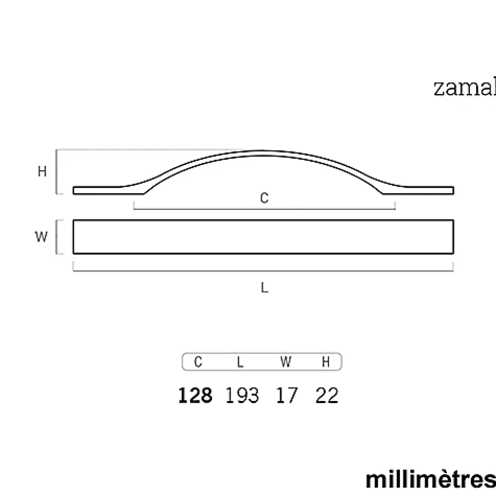 6 Un. poignées de meuble en 128MM chromé cuisine porte tiroir armoire