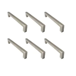 6 Un. poignées de meuble en acier inoxydable qualité AISI-304 cuisine salle de bain- entraxe 192MM