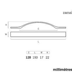 6 Un. poignées de meuble en 128MM inox mat cuisine porte tiroir armoire