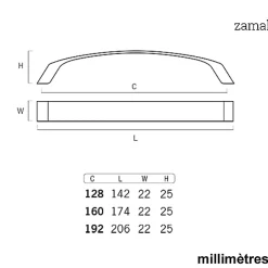6 Un. poignées de meuble en 192MM chromé mat cuisine porte tiroir armoire