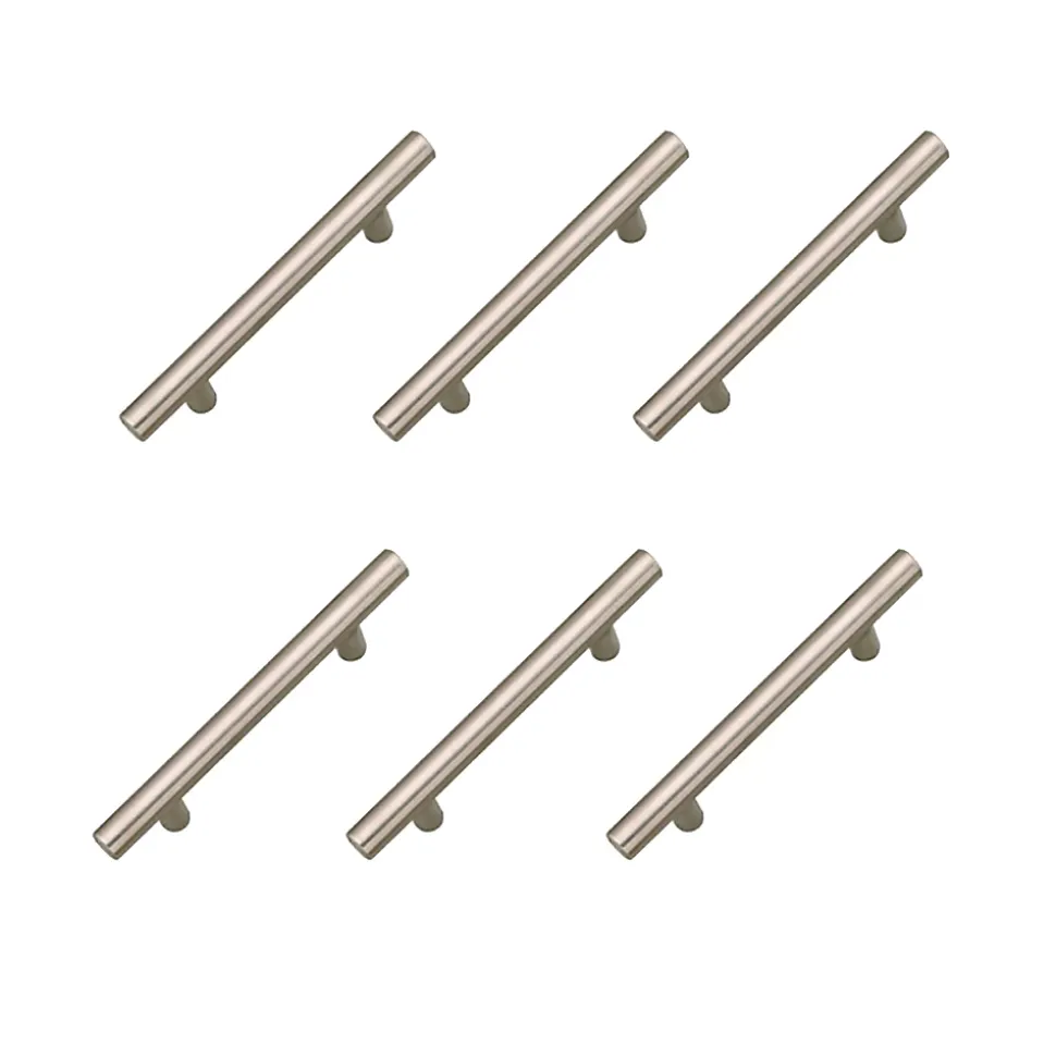 6 Un. poignées de meuble en acier inoxydable qualité AISI-304 cuisine et salle de bain- entraxe 128MM
