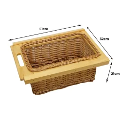 3 x Paniers Coulissants en Osier 400 mm
