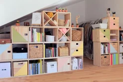 Accessoire croix en pin pour étagères modulaires Dinamic 32,5x32,5x33 cm