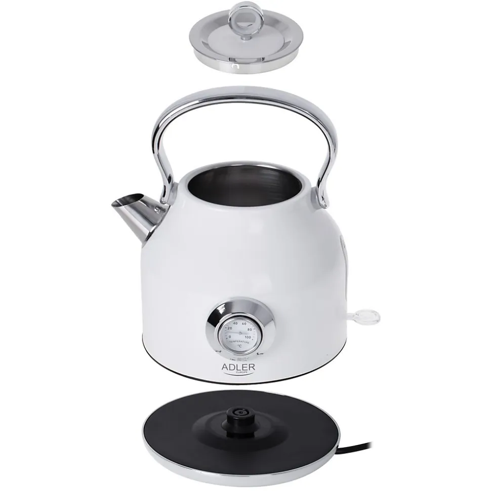 Adler AD 1346 Bouilloire électrique blanc avec thermomètre 1,7L STRIX