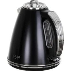 Adler AD 1343B Bouilloire électrique en métal 1,5 litres Système de contrôle de sécurité, Puissance max. 2200W, Noir