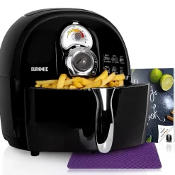 AF1 BK Friteuse à air chaud 1500W Air fryer Tiroir de 4,5 litres frire cuire rôtir griller sans matière grasse Duronic
